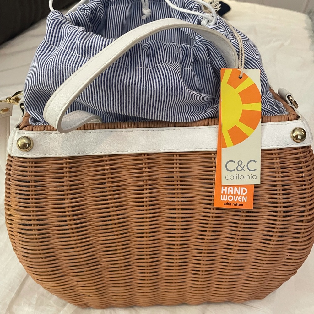 NWT! Hand woven basket bag!